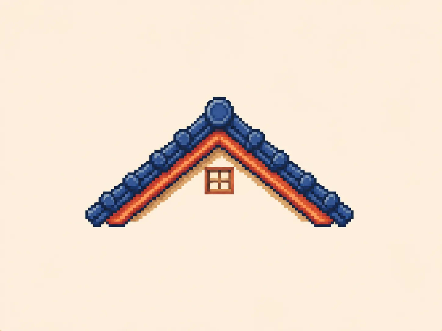 へ (he) mnemonic: a simple peaked rooftop of a small house, one clean angled line