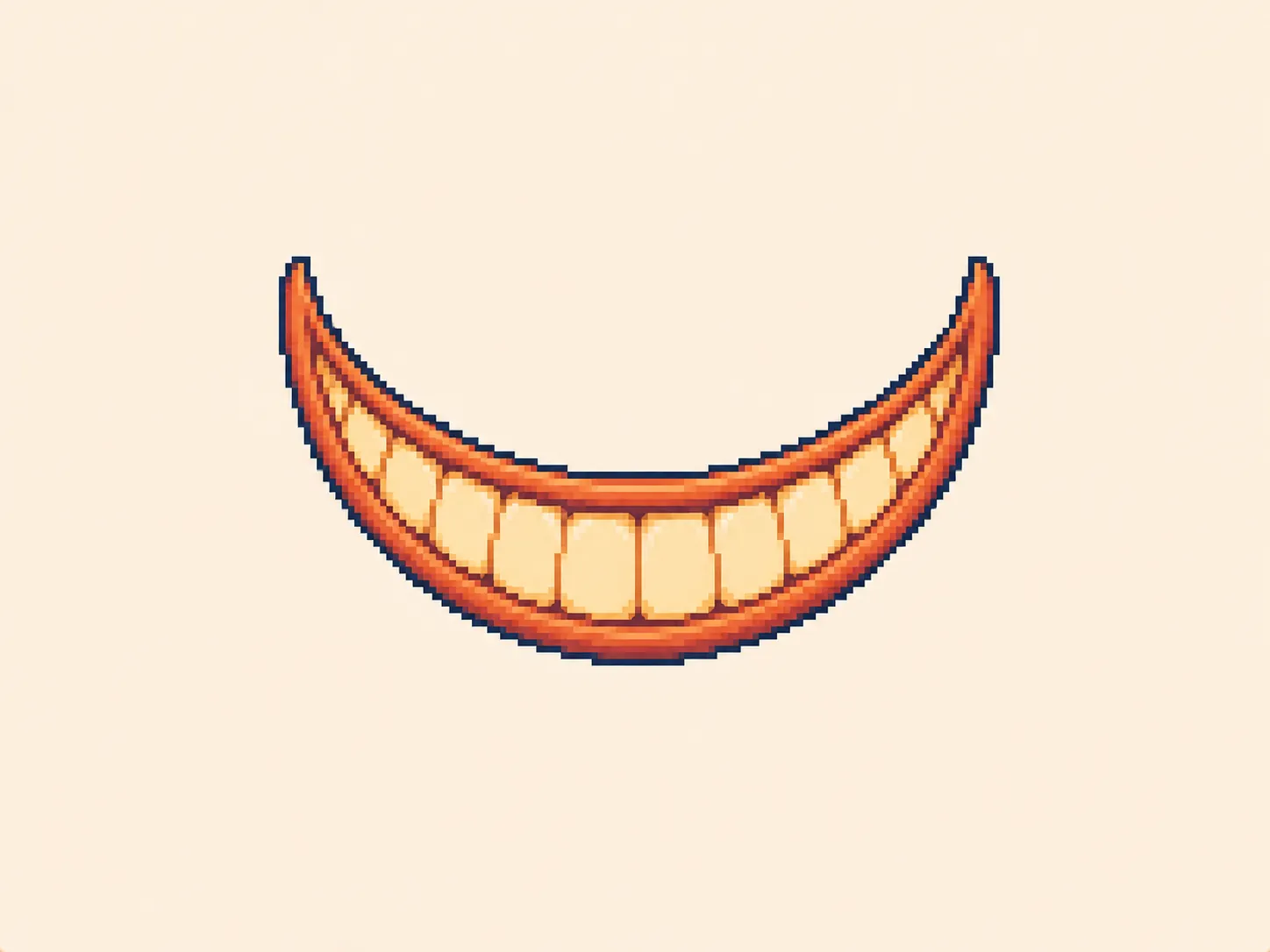 ひ (hi) mnemonic: a wide curved smiling crescent shape, like a Cheshire-cat grin or a smiling crescent moon