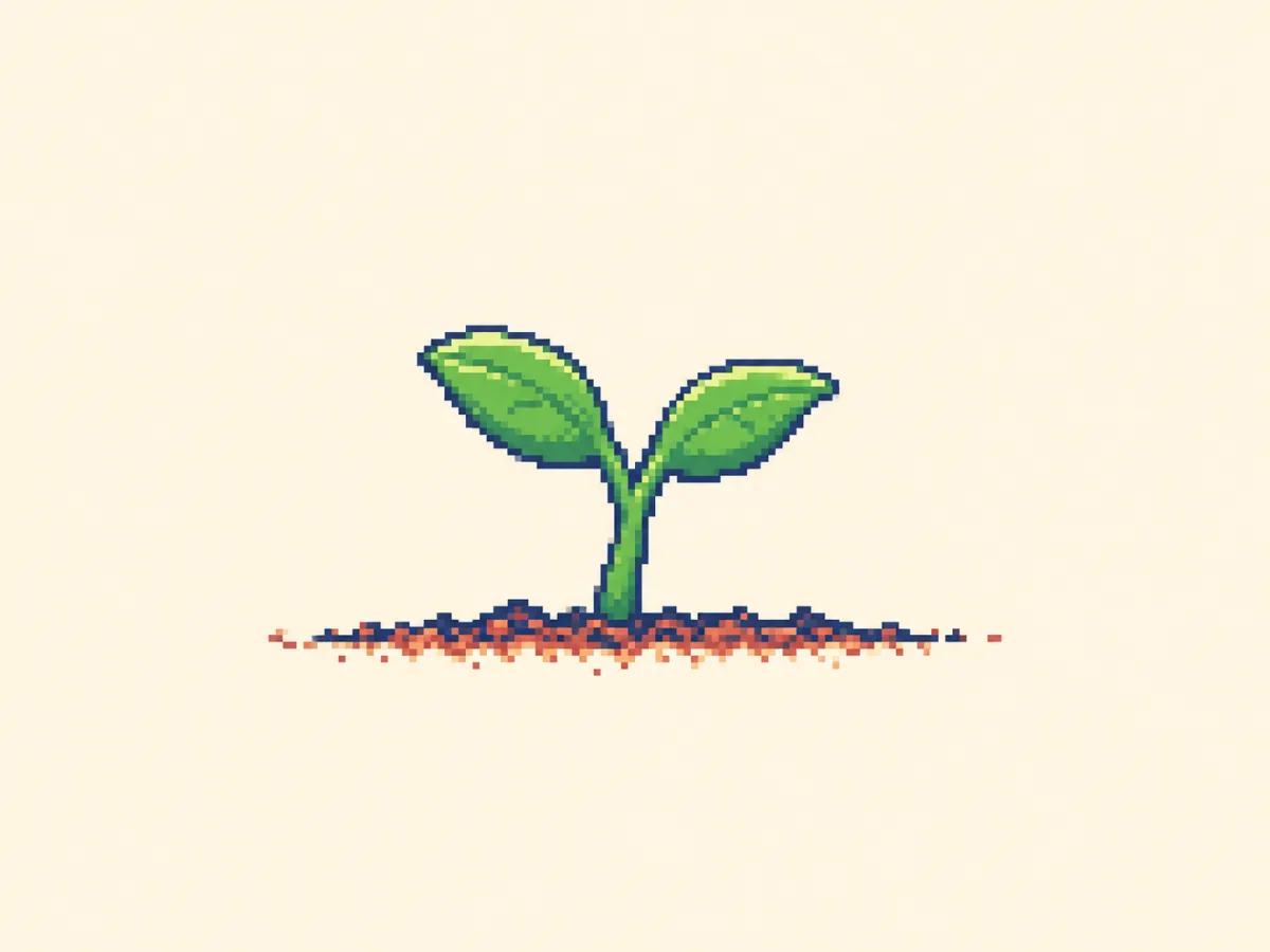 も (mo) mnemonic: a small green plant sprout pushing up through a horizontal line of soil