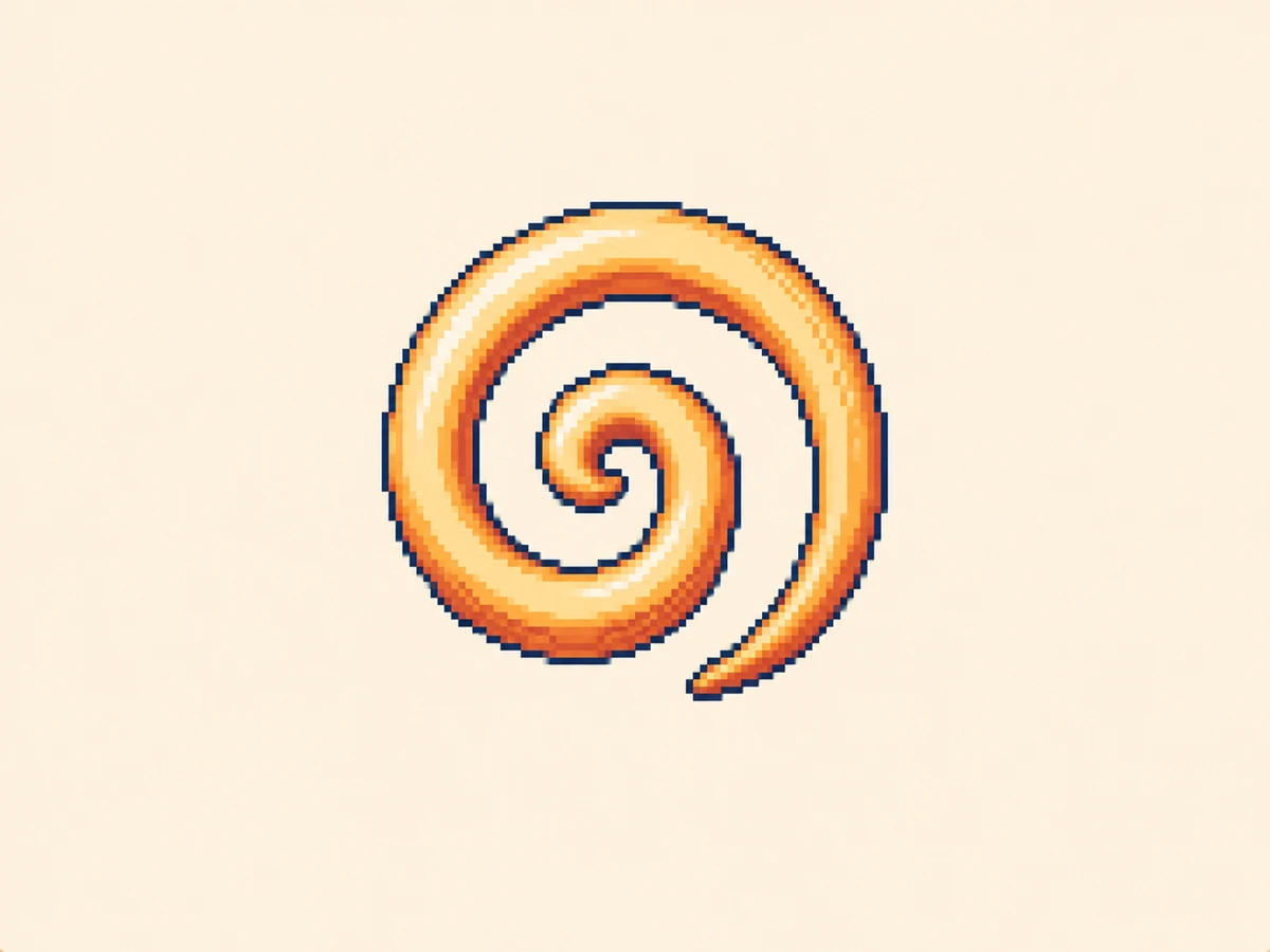 の (no) mnemonic: a single clean spiral, swirled in one continuous unbroken stroke
