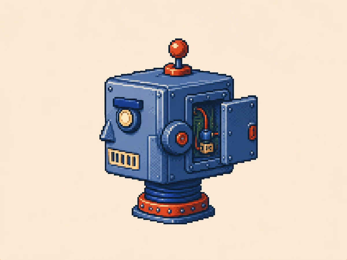 ろ (ro) mnemonic: a robot's boxy square head in profile with a small hatch left open on one side