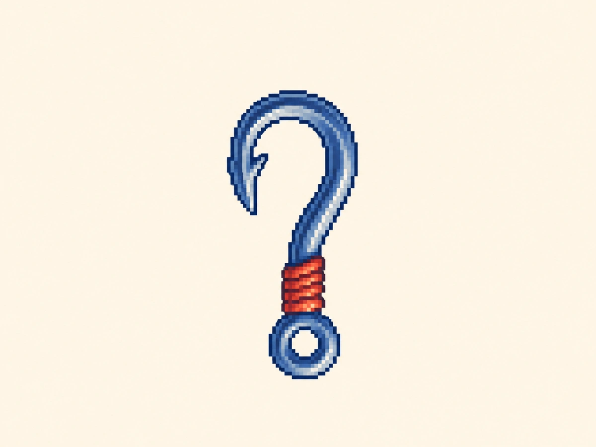 う (u) mnemonic: a curved metal fishhook, simple hooked curve, hanging as if on display